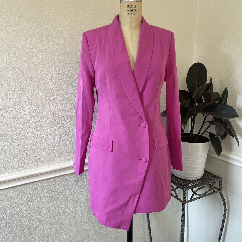 UNIQUE 21 , Women Asymmetric Blazer Dress, pink, size 4, NWT